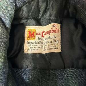 Vintage Mac Campbell Italian Fabric Wool Linen Blend Jacket, Size M